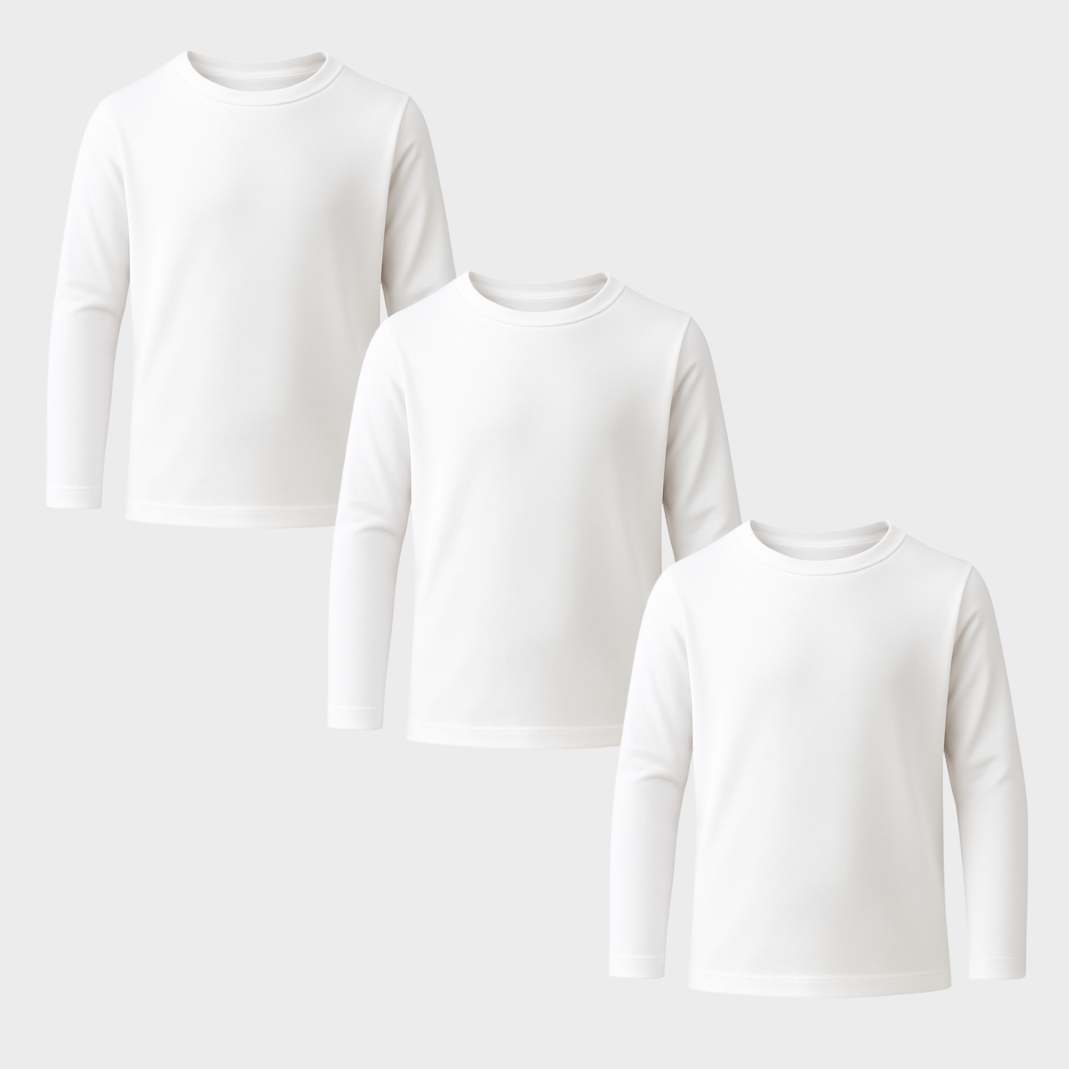 Pack 3 Camisetas Algodon Manga Larga