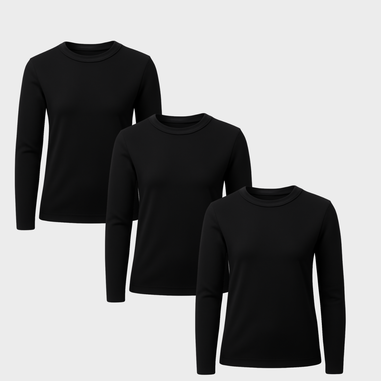 Pack 3 Camisetas Algodon Manga Larga
