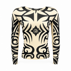 Polera Manga Larga Infantil Diseño Tatuaje Tribal
