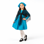 Set Traje Típico Chilote Niña Falda Puntilla y Pañuelo