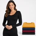 Pack 4 Camisetas de Mujer Bambú Manga Larga Color Surtido