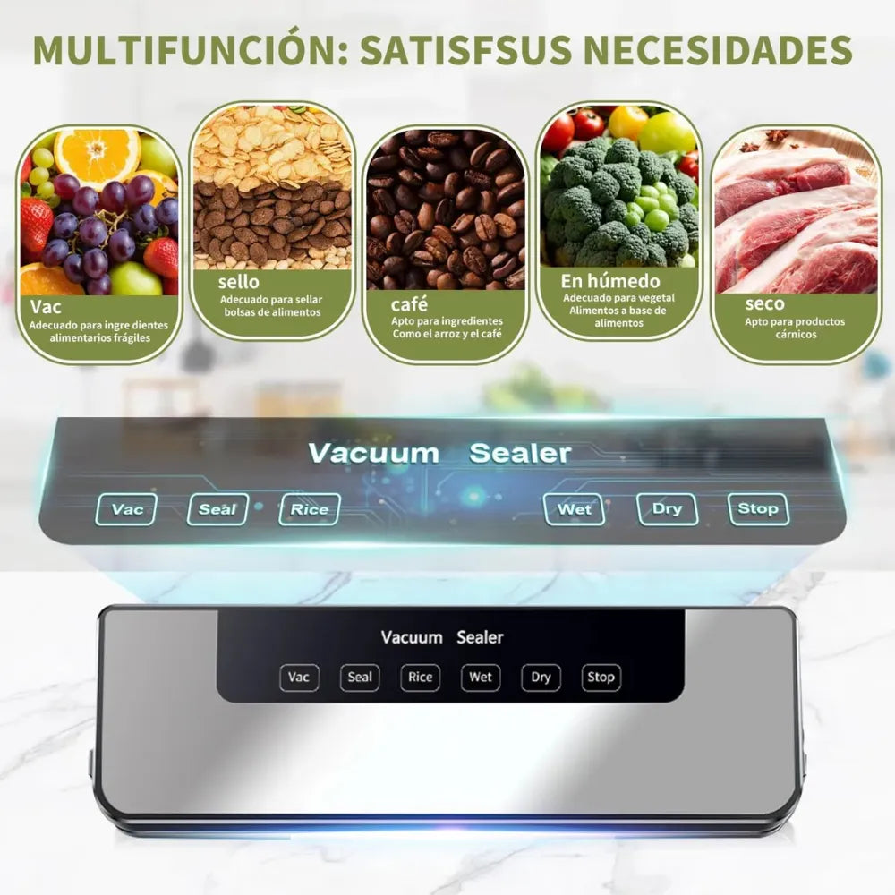 Selladora al Vacío 6 en 1 120W + 50 Bolsas