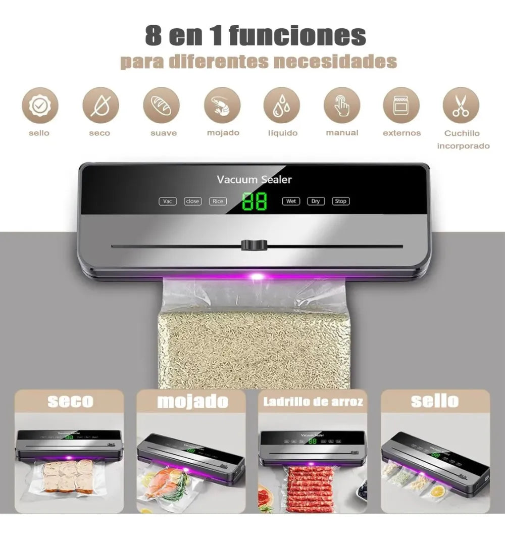 Selladora al Vacío 6 en 1 120W + 50 Bolsas