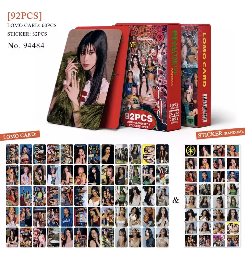 Set 92 Lomo Cards KATSEYE Beautiful Chaos a Todo Color