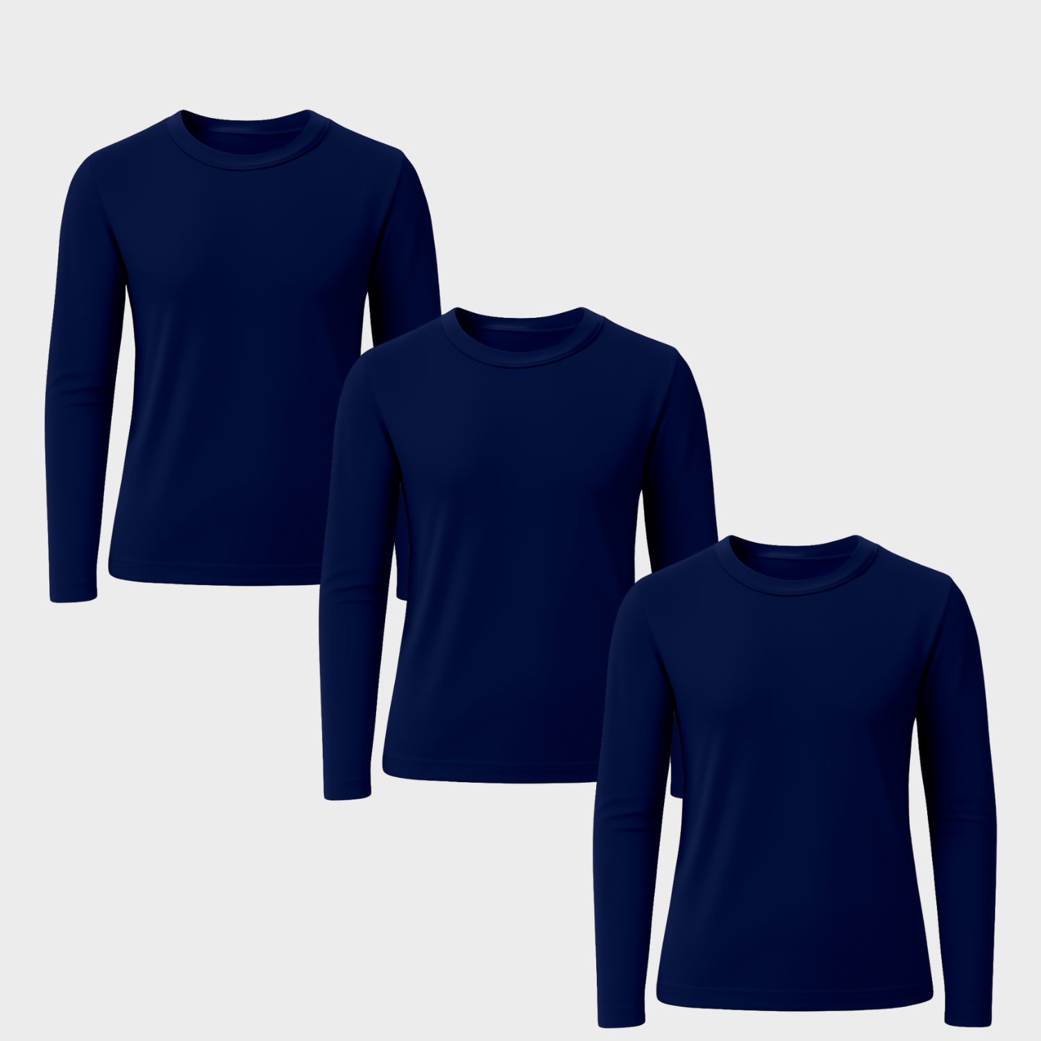 Pack 3 Camisetas Algodon Manga Larga