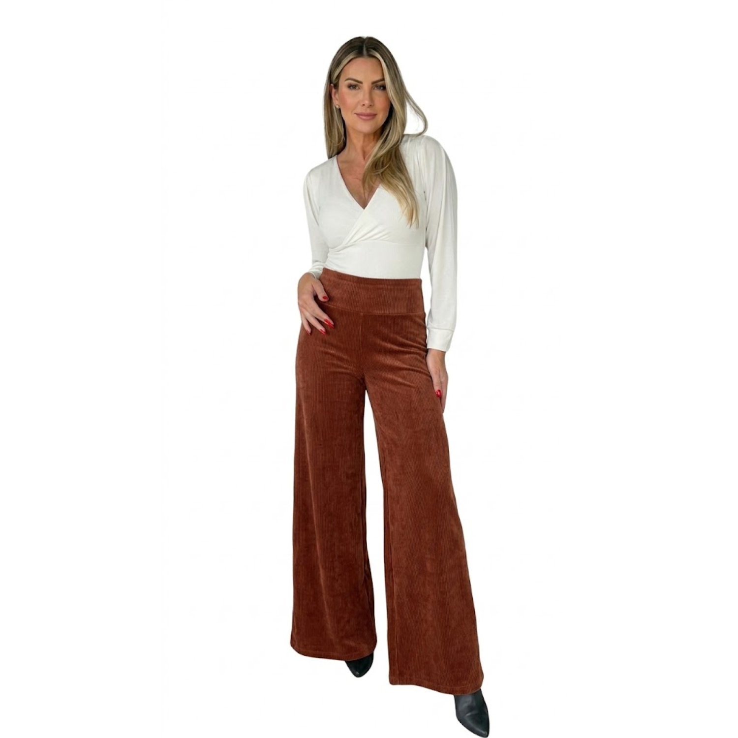 Pantalón Palazzo estilo vintage cotele