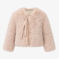 Abrigo Corto de Faux Fur con Forro Acolchado