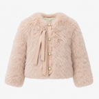 Abrigo Corto de Faux Fur con Forro Acolchado