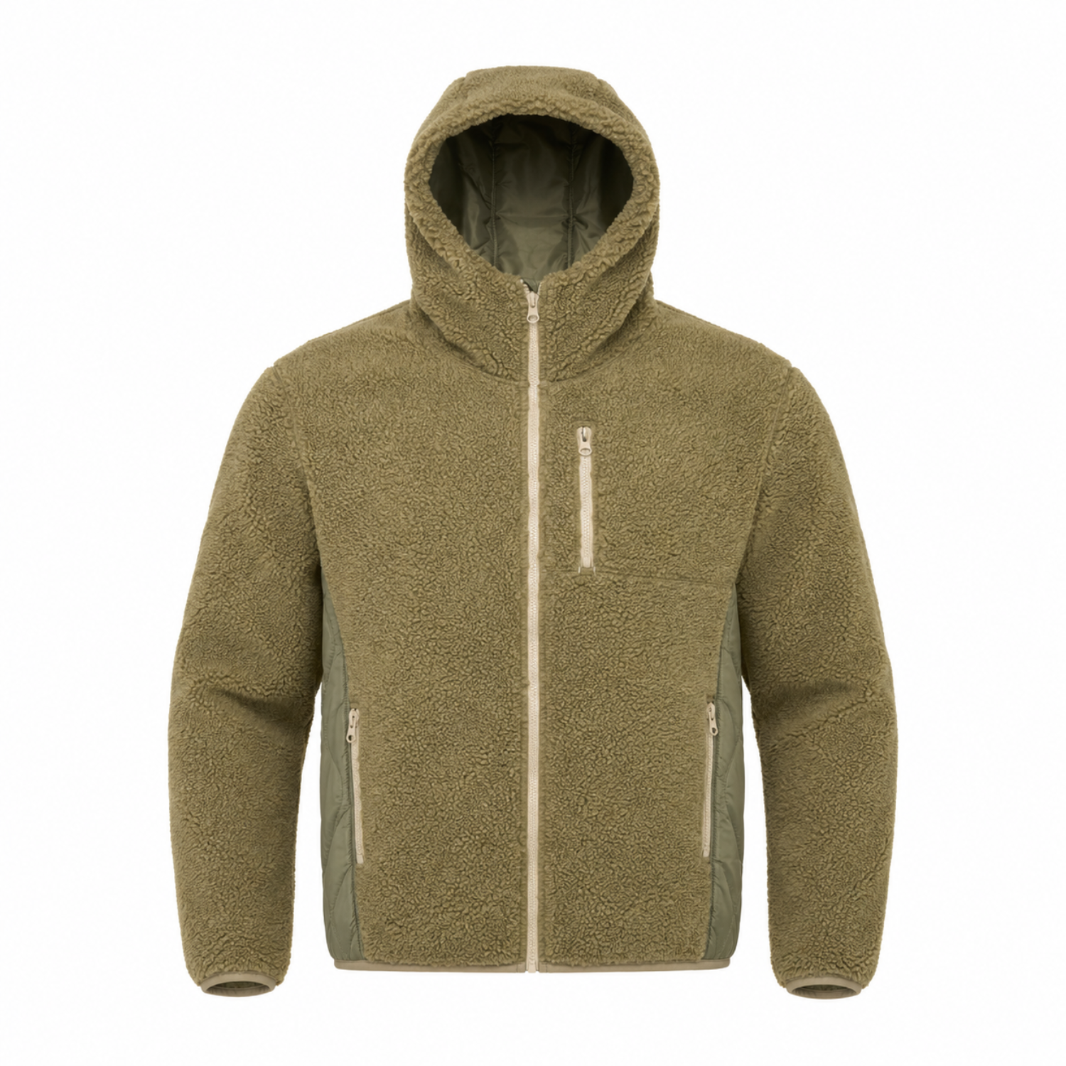 Chaqueta Polar Sherpa Hombre con Gorro
