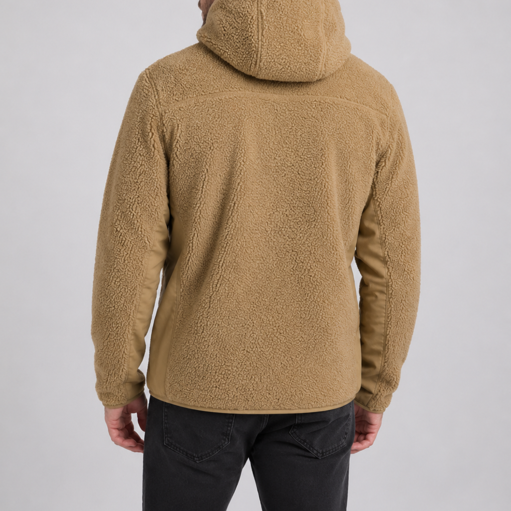 Chaqueta Polar Sherpa Hombre con Gorro