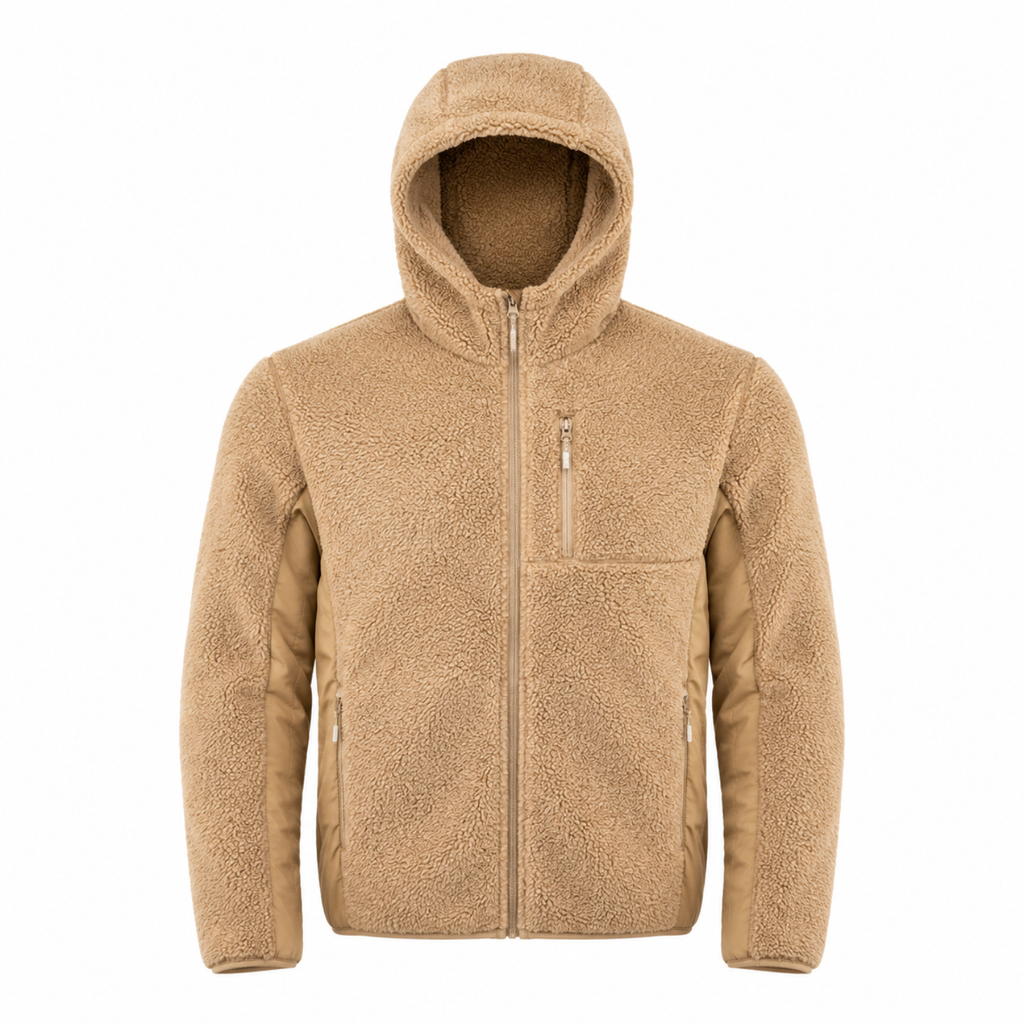 Chaqueta Polar Sherpa Hombre con Gorro