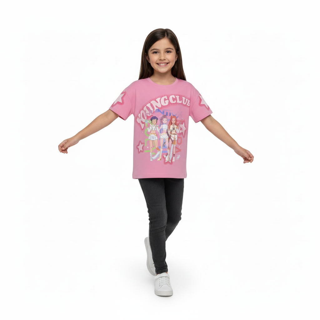 Polera Larga  Huntrix K-Pop “Guerreras Blanco” para Niña