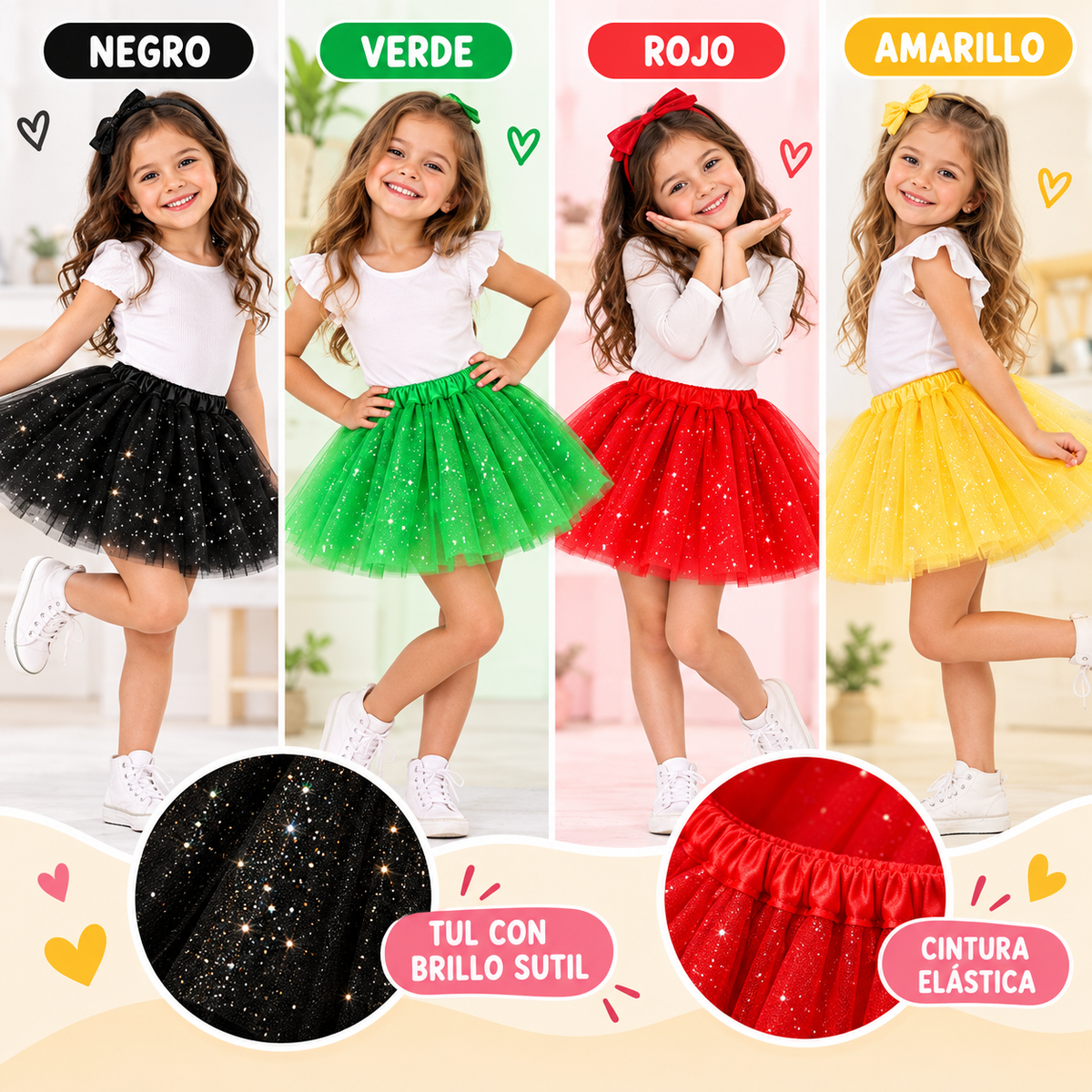 Tutú Infantil con Glitter