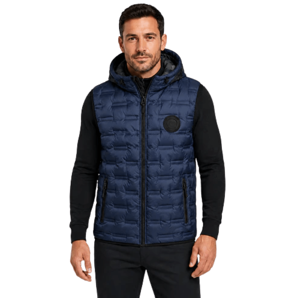 Chaleco Puffer Hombre Reversible con Capucha - Azul marino S | Hogar y Más