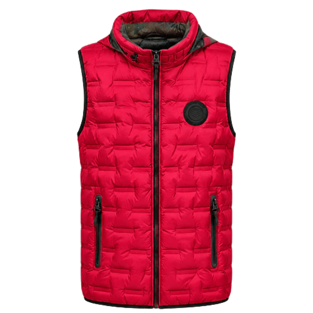 Chaleco Puffer Hombre Reversible con Capucha - Rojo M | Hogar y Más