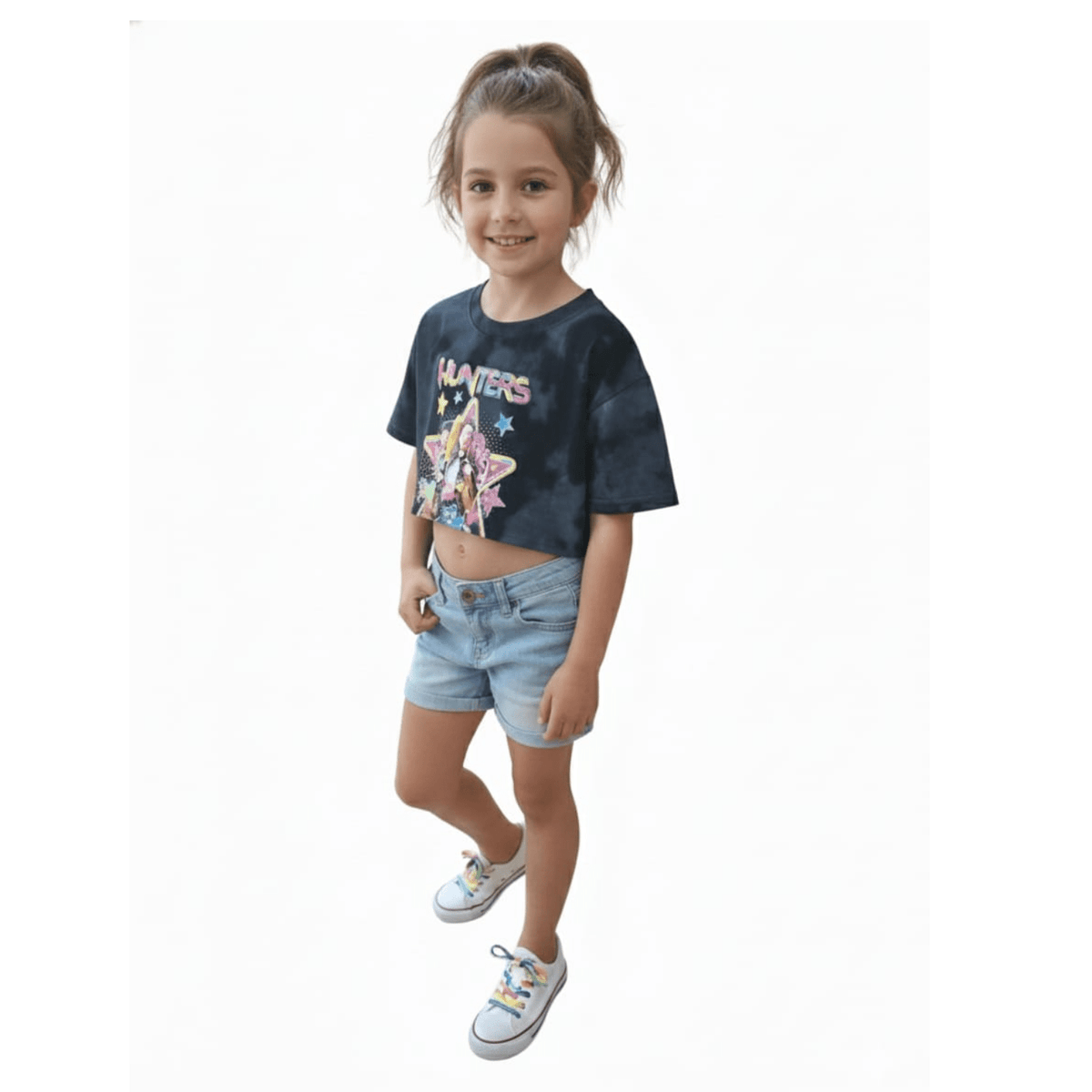 Crop Top Huntrix Washed - 10 Negro | Hogar y Más