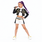 Disfraz Rumi Golden Deluxe KPop Demon Hunters para niña con chaqueta negra y dorada