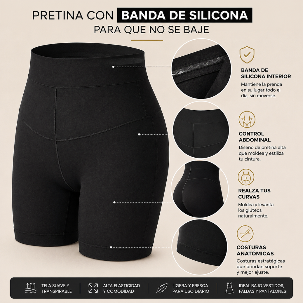 Faja Short Moldeadora con Banda de Silicona
