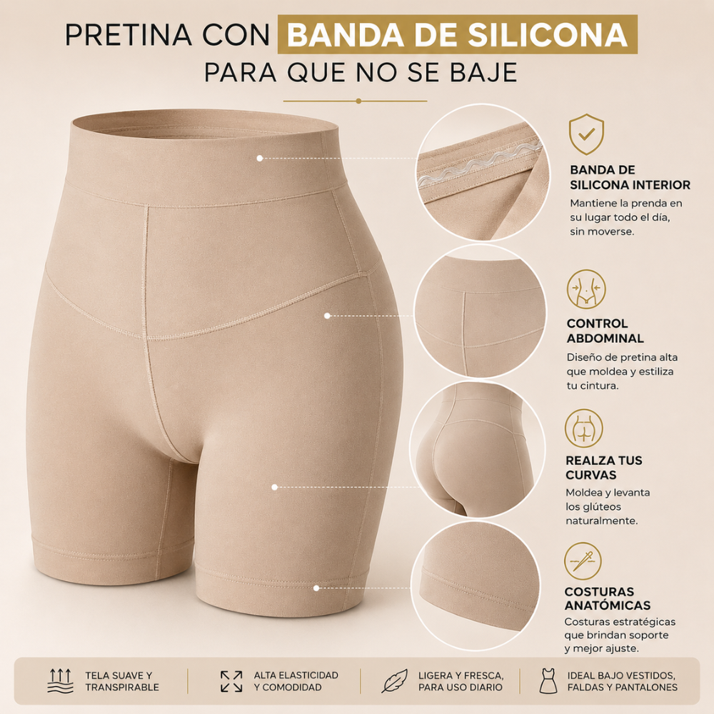 Faja Short Moldeadora con Banda de Silicona