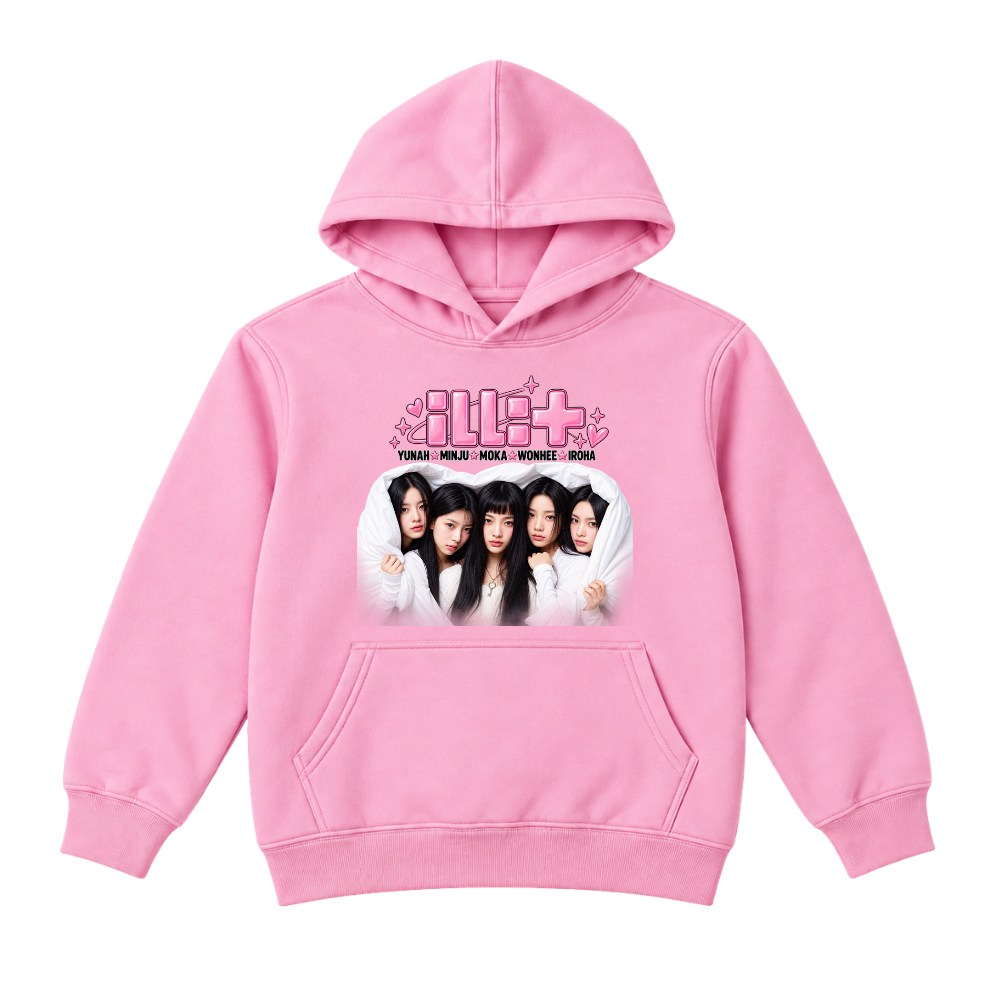 Polerón ILLIT Logo Rosa y Fotografía K-Pop Unisex - rosa