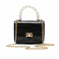 Mini Cartera Infantil Perlas & Cadena Dorada - Negro | Hogar y Más