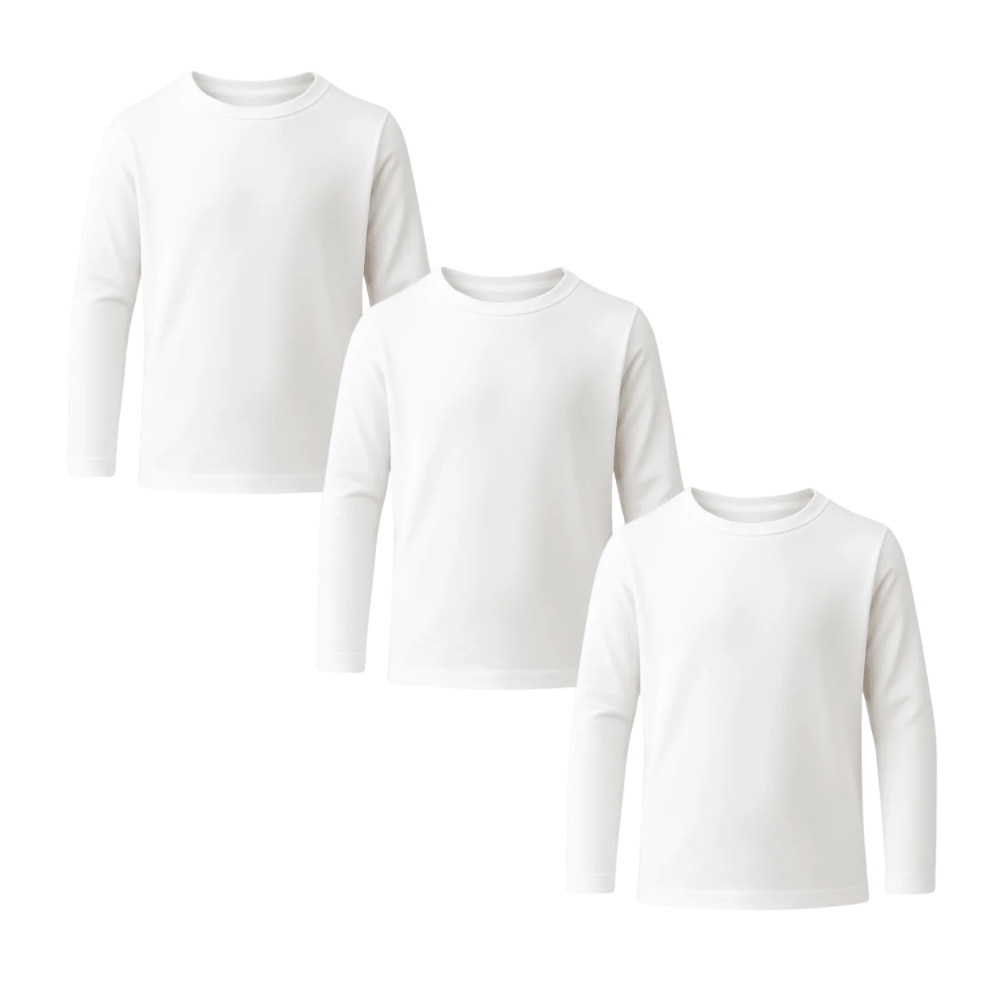 Pack 3 Camisetas Algodon Manga Larga