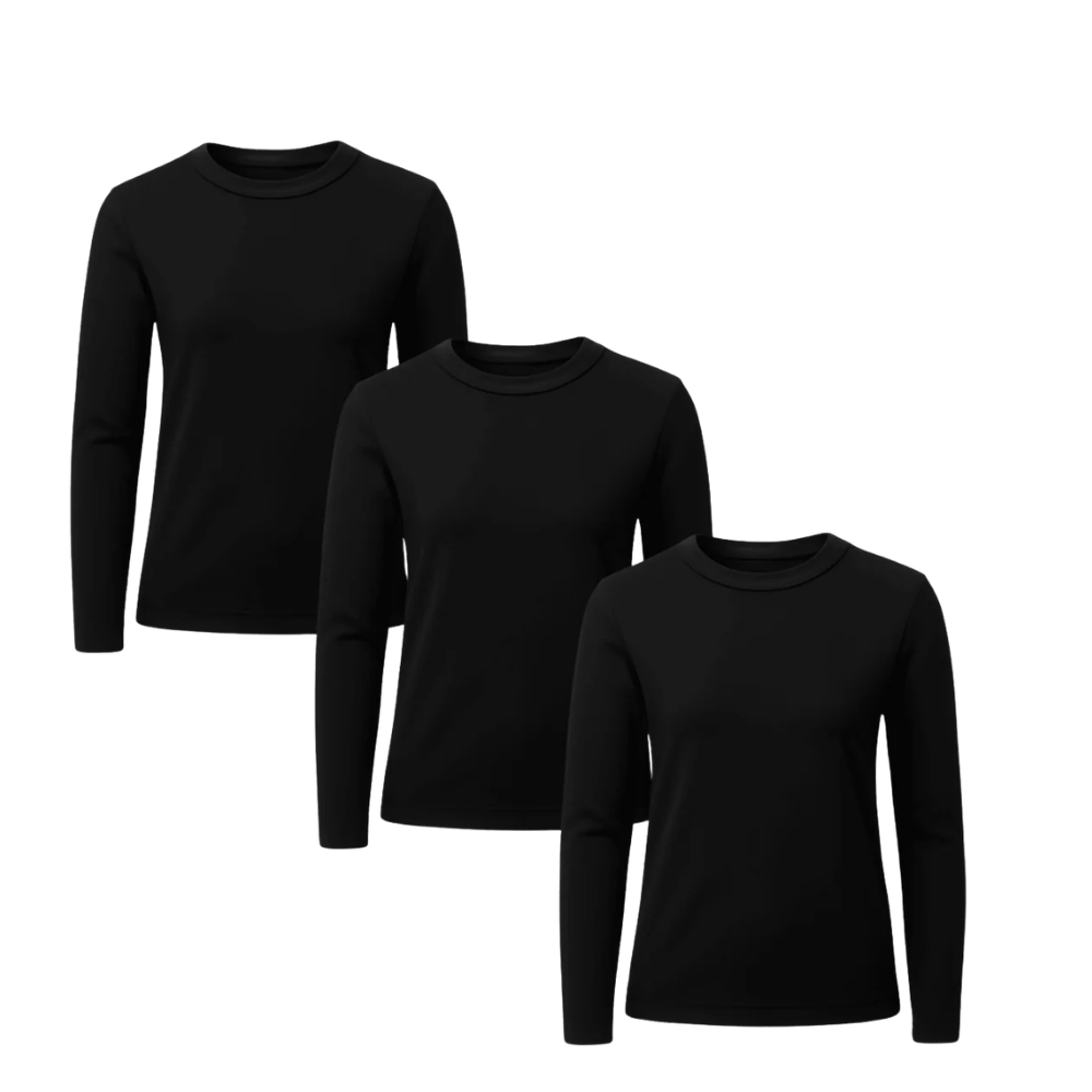 Pack 3 Camisetas Algodon Manga Larga