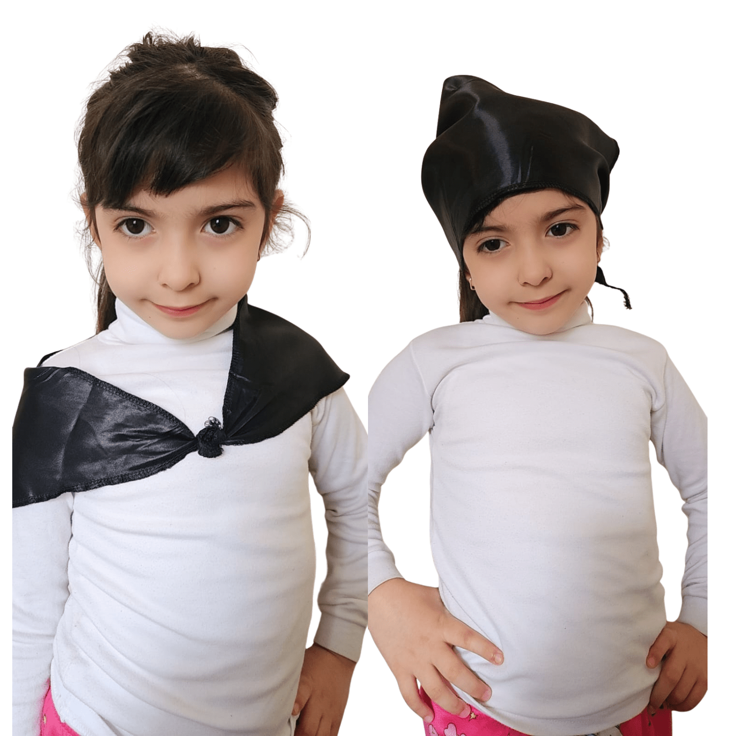 Pañoletas De Seda Infantil - Negro | Hogar y Más