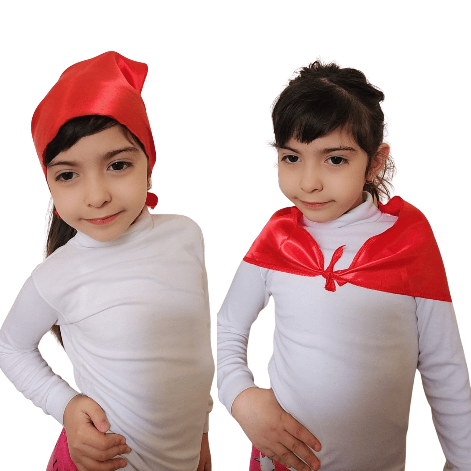 Pañoletas De Seda Infantil - Rojo | Hogar y Más