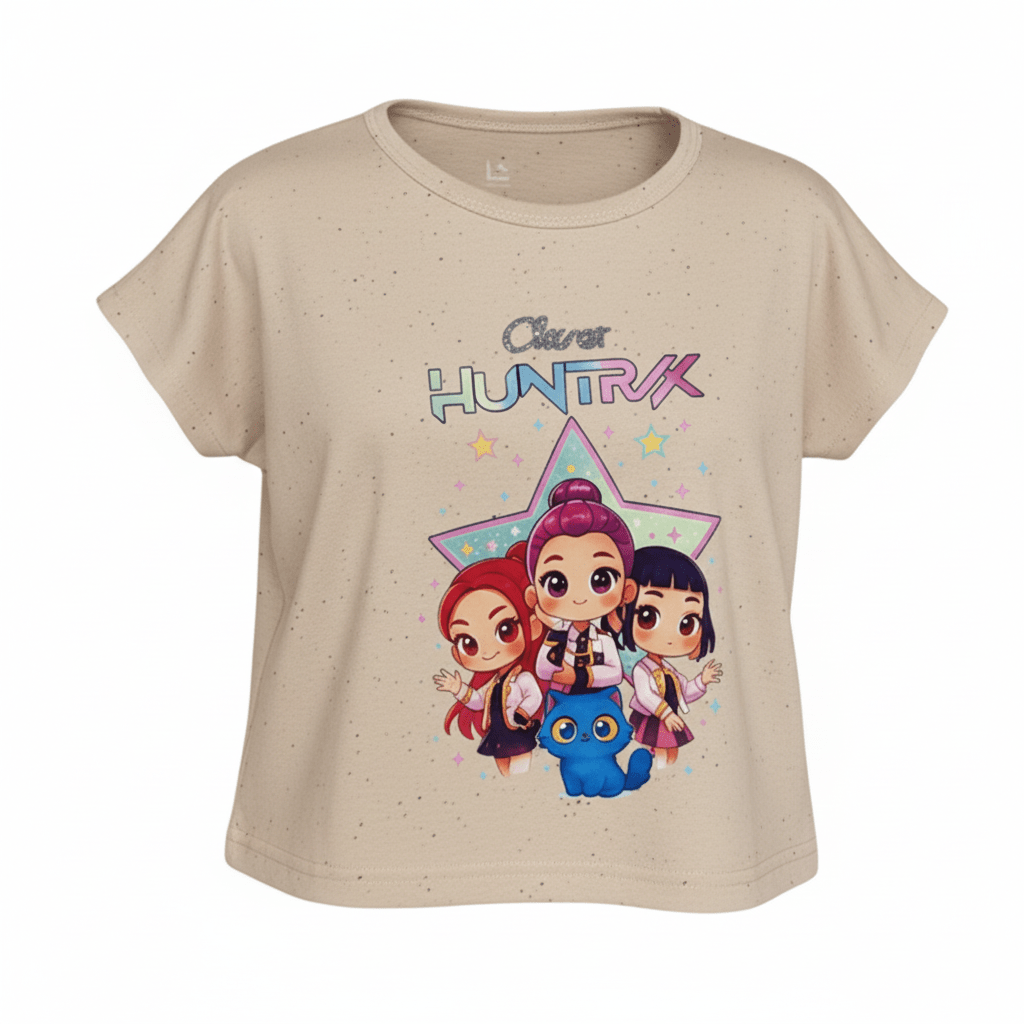 Polera Infantil Huntrix Star Manga Volante - 6 Beigue | Hogar y Más