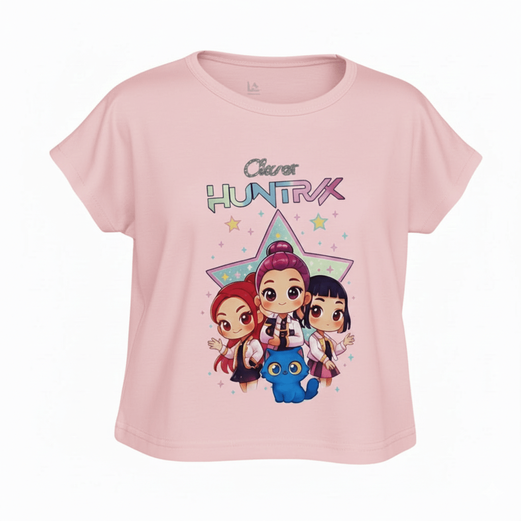 Polera Infantil Huntrix Star Manga Volante - 6 Rosado | Hogar y Más