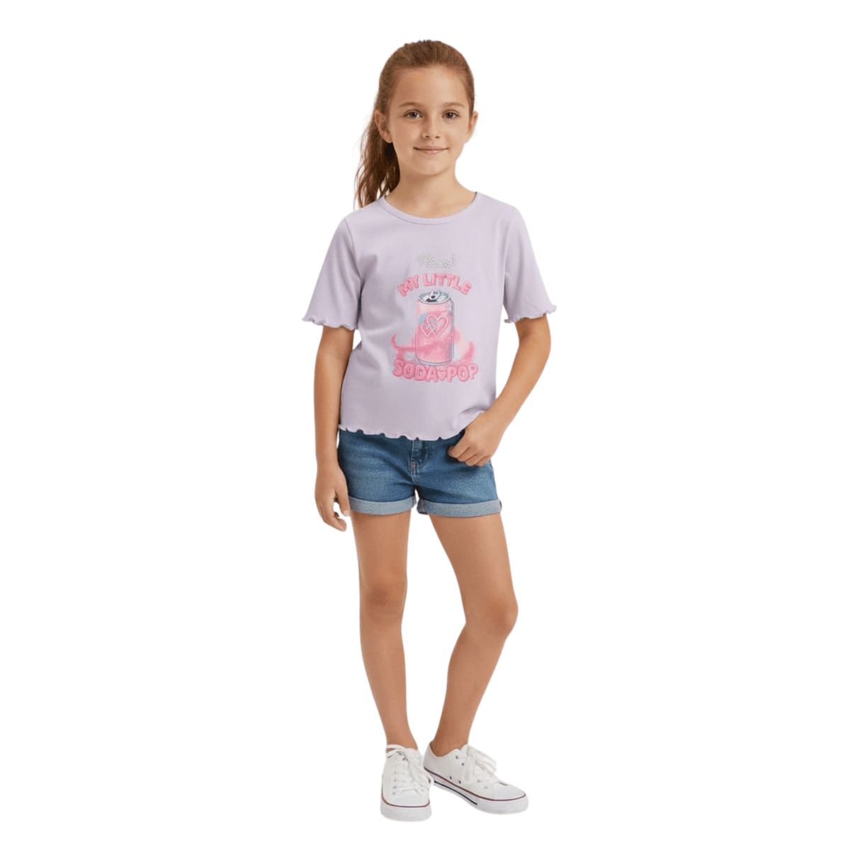 Polera Infantil Soda Pop Algodón Premium - 4 Lila | Hogar y Más