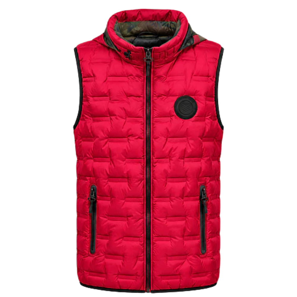 Chaleco Puffer Hombre Reversible con Capucha