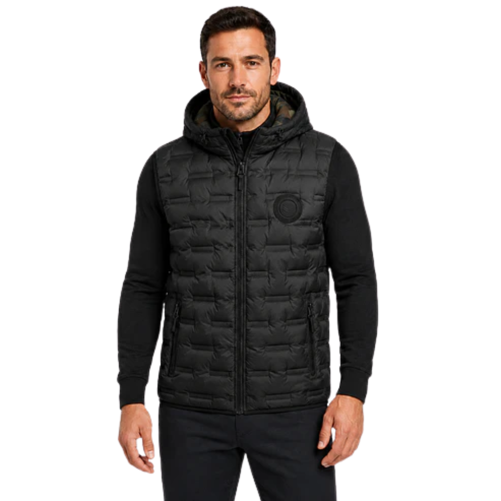 Chaleco Puffer Hombre Reversible con Capucha