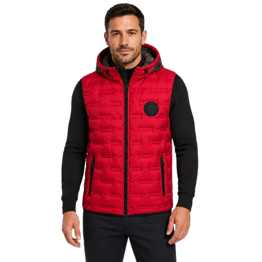 Chaleco Puffer Hombre Reversible con Capucha