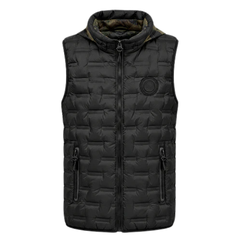 Chaleco Puffer Hombre Reversible con Capucha