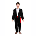 Traje de Huaso Elegante en Blanco y Negro
