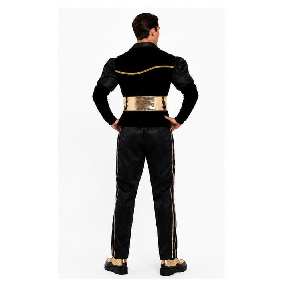 Traje Caporal tradicional hombre detalle de chaqueta y cinturón dorado