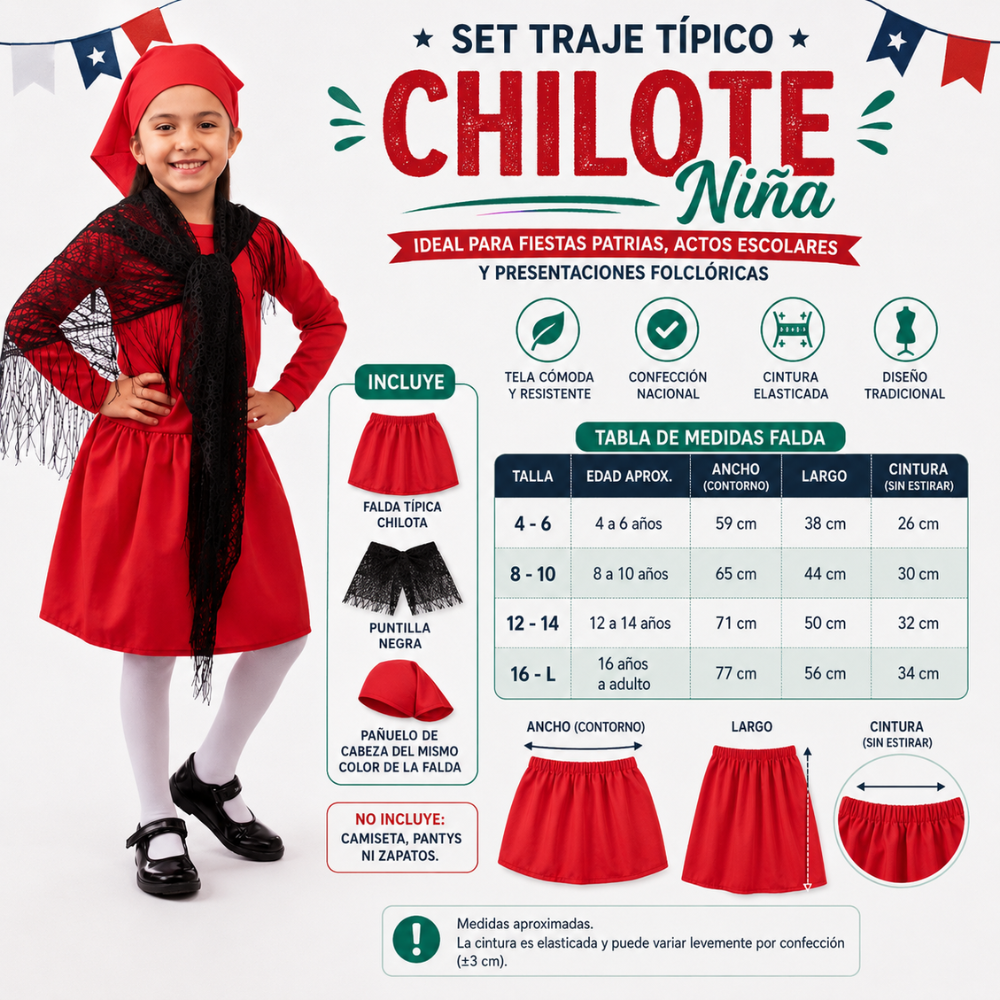 Traje Típico Chilote Niña