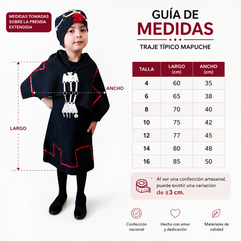 Traje Típico Mapuche Niña