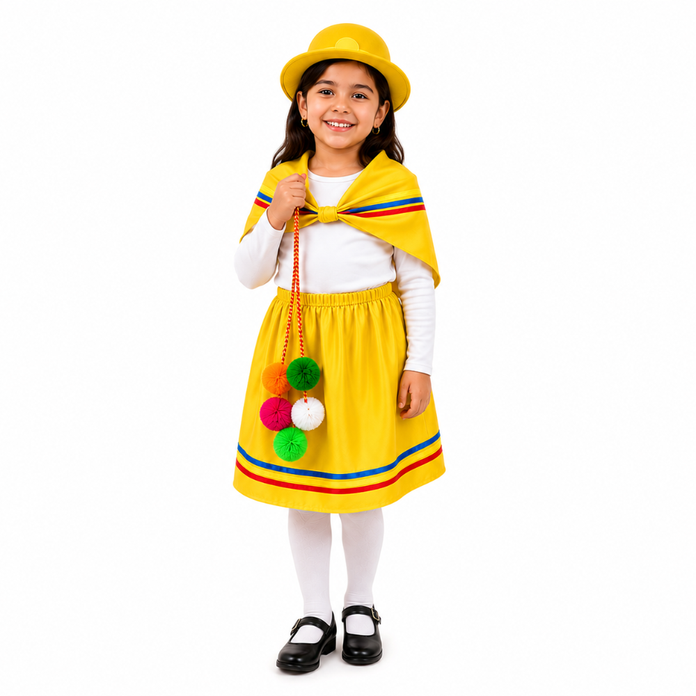 traje tipico nortino niñas amarillo