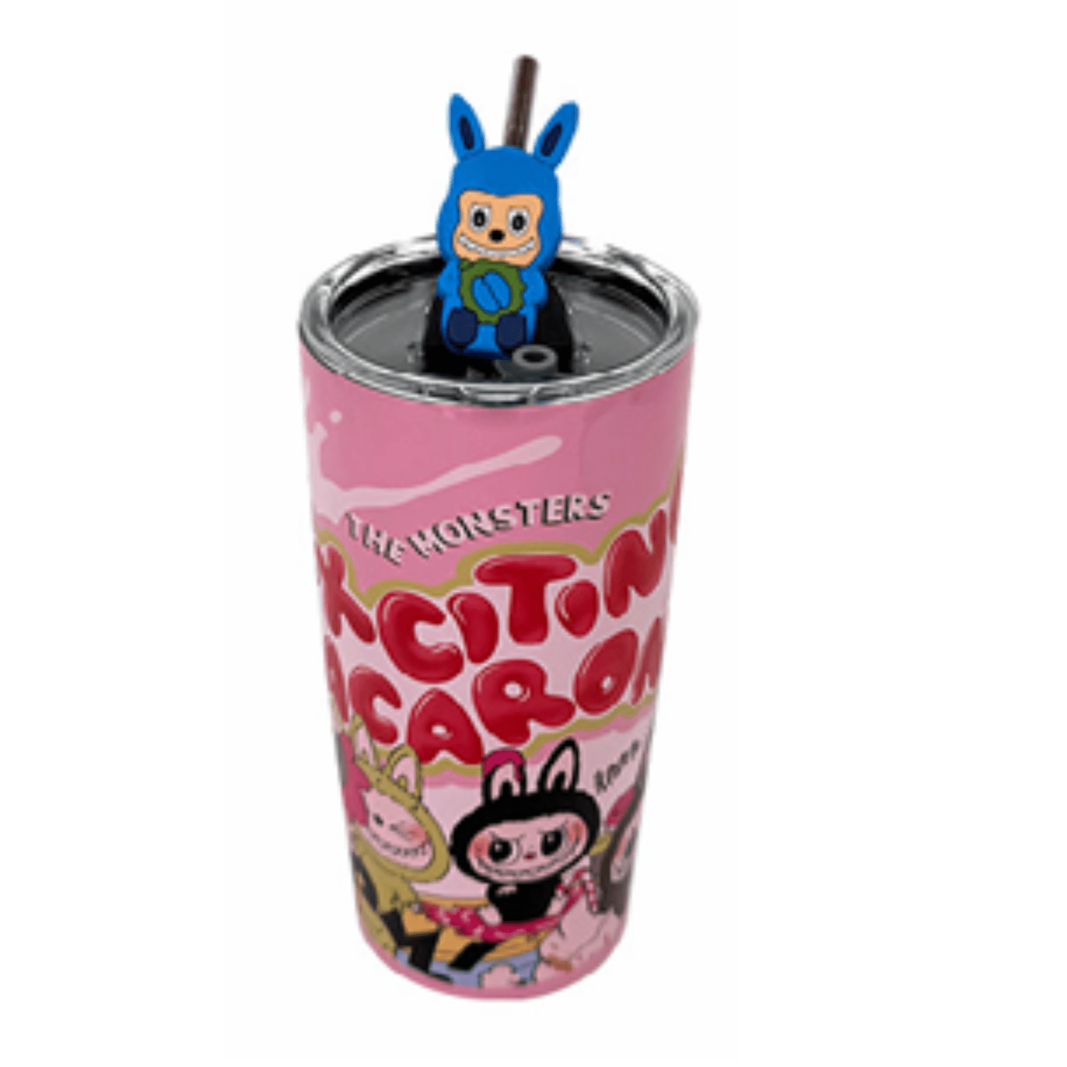 Vaso Infantil Labubu con Bombilla y Tapa Antiderrame - Lemon Juce | Hogar y Más